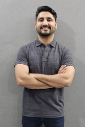 Mens knitted polo shirts in Cotton Jackard self Fabric Grey
