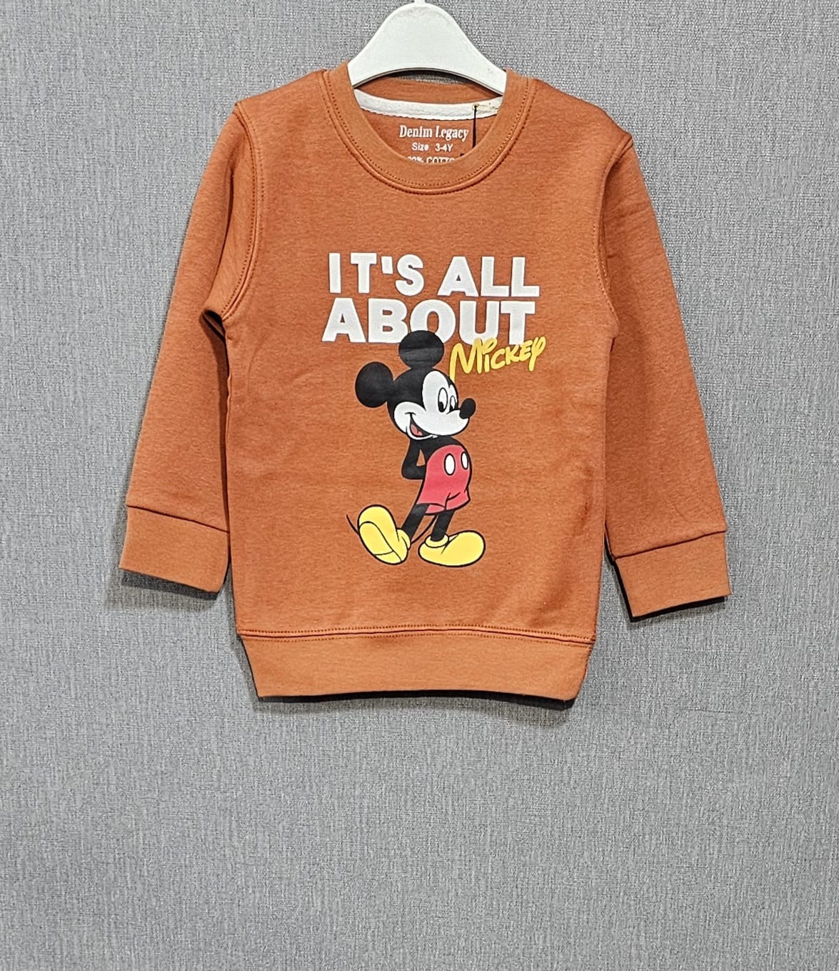 Orange boys sweatshirt Cotton Fleece Fabric