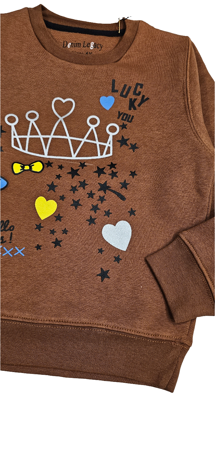 Brown Crown Girls Sweatshirt