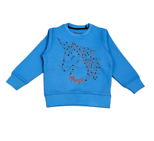 Blue Unicorn Girls Sweatshirt