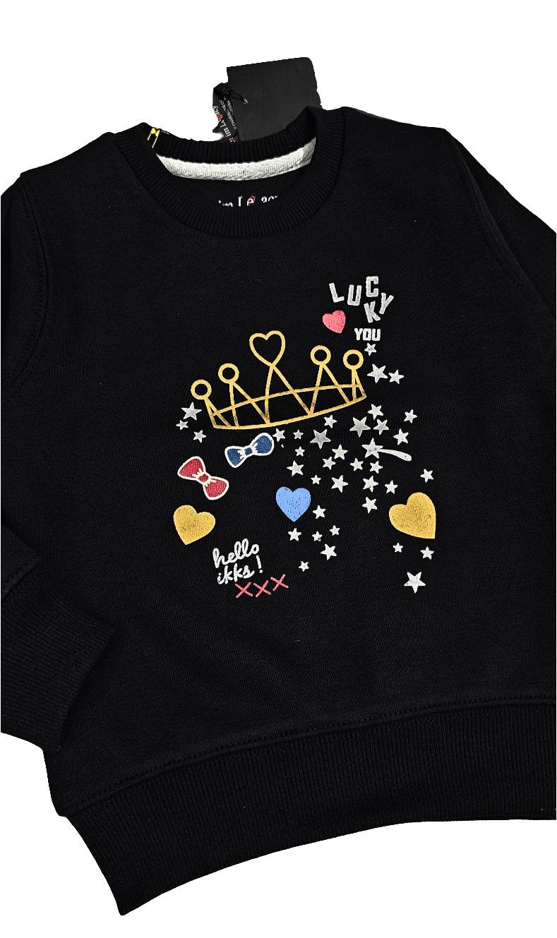 Black Crown Girls Sweatshirt