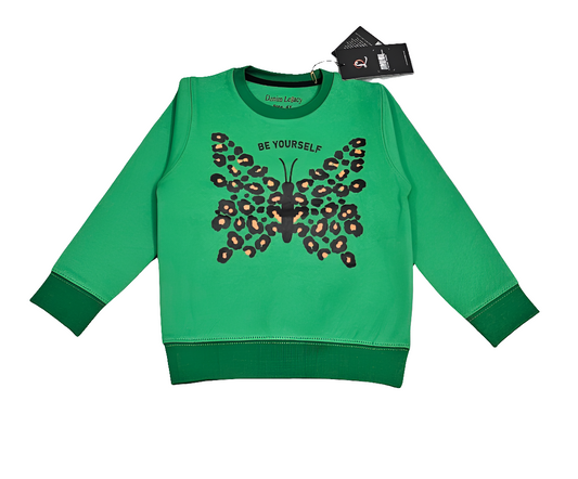 Green Butterfly Girls Sweatshirt