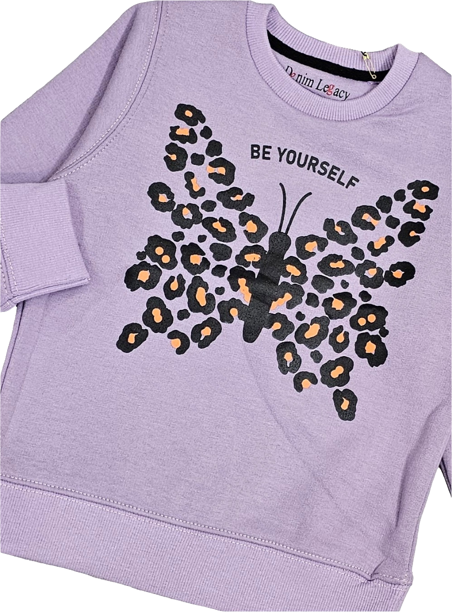 Purple Butterfly Girls Sweatshirt