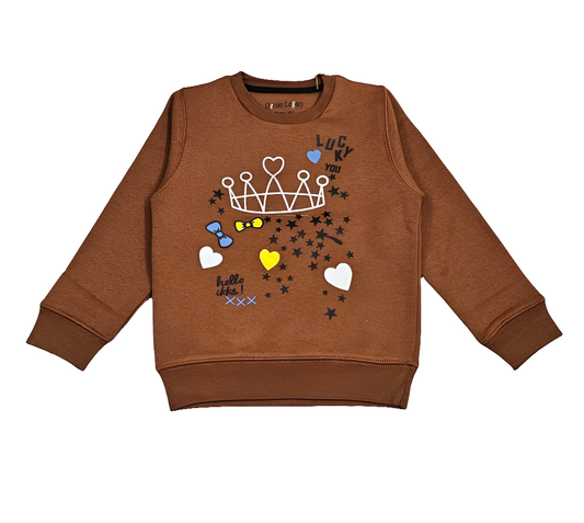 Brown Crown Girls Sweatshirt