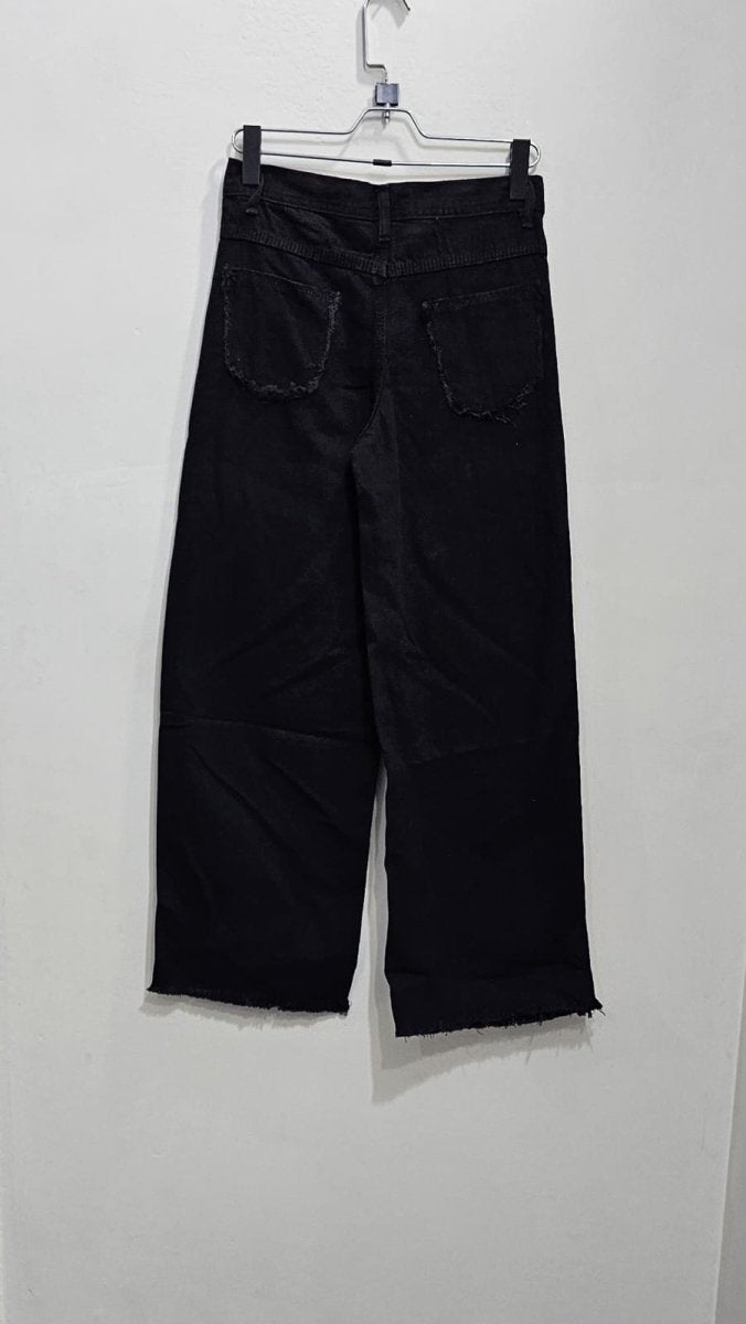 Black Wide Leg Ladies Jeans - Club De Apparel