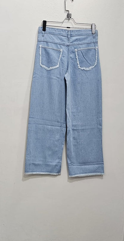 Bleach Blue Wide Leg Ladies Jeans - Club De Apparel