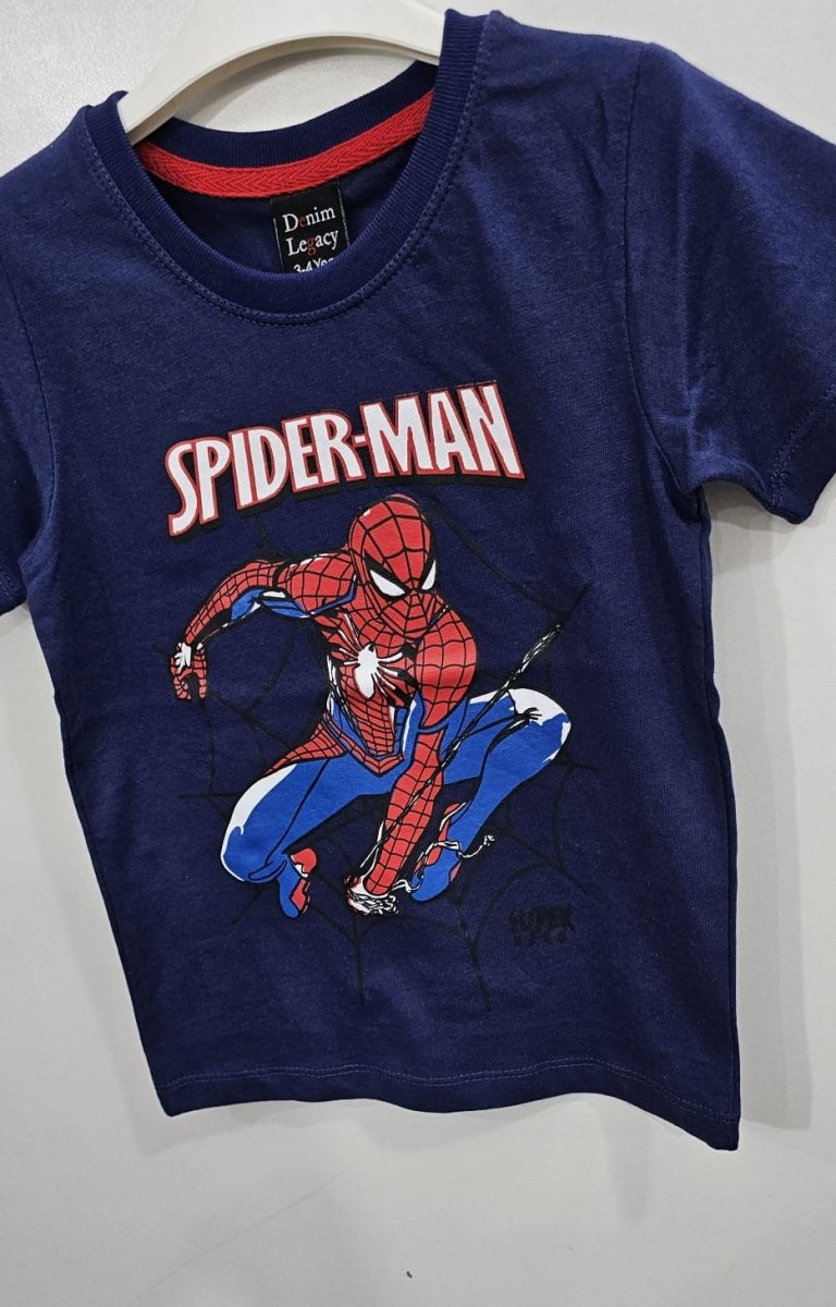 Blue Spiderman Boys Shirt - Club De Apparel