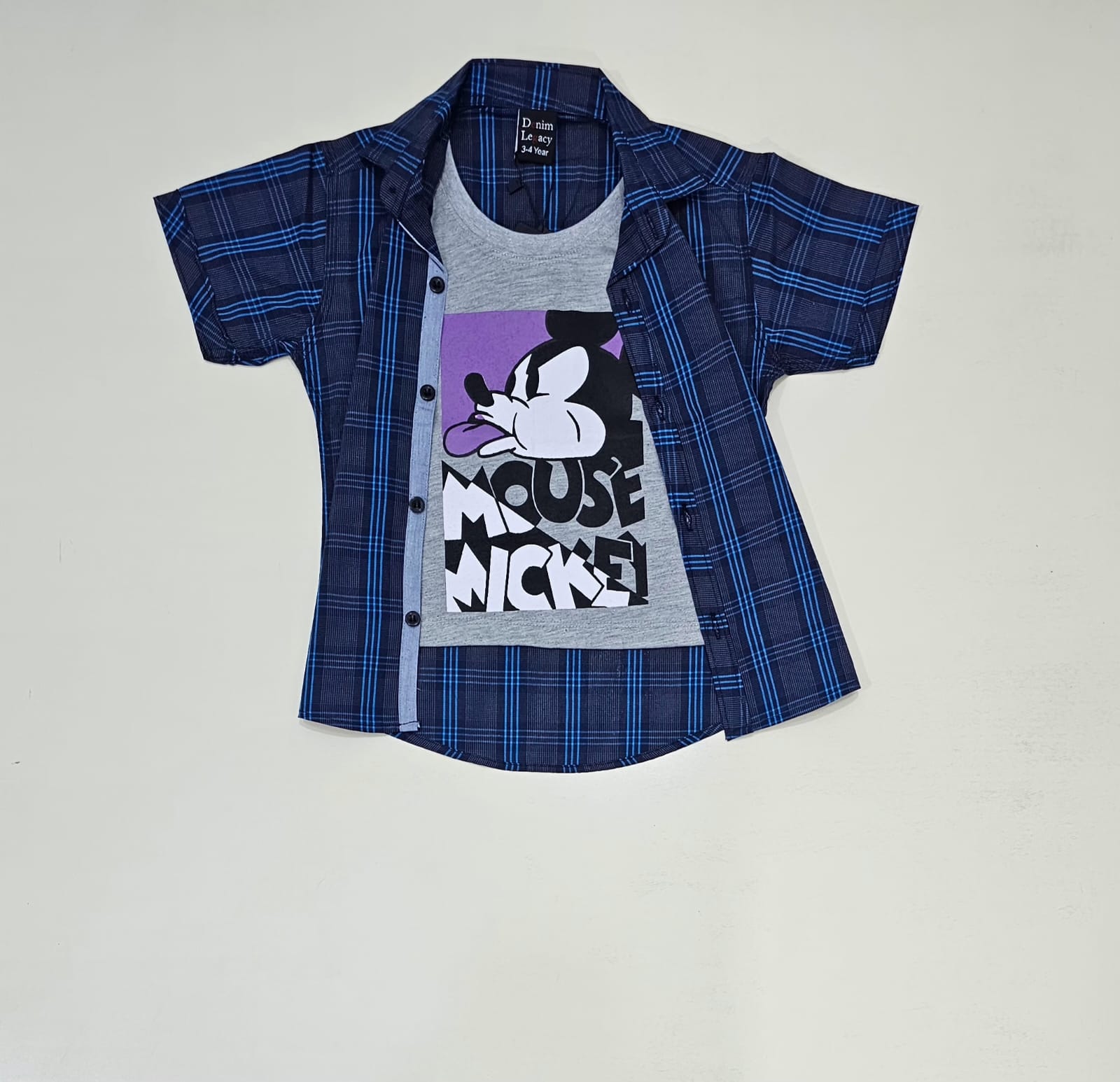 Blue with inside grey Tshirt Boys Casual Shirts